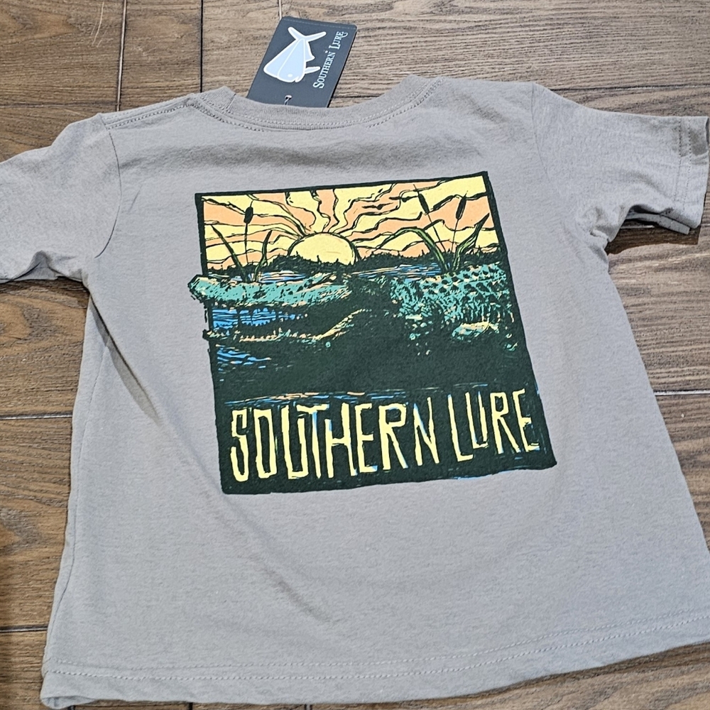New Southern Lure Gray Graphic T-Shirt kids